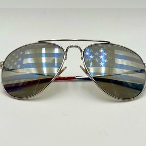 Preloved Authentic Polo by Ralph Lauren American Flag Aviator Sunglasses. Unisex
